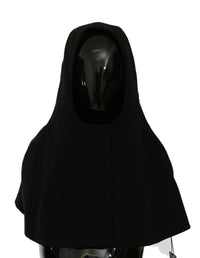 Dolce & Gabbana Black Wool Whole Head Hooded Scarf Women's Hat