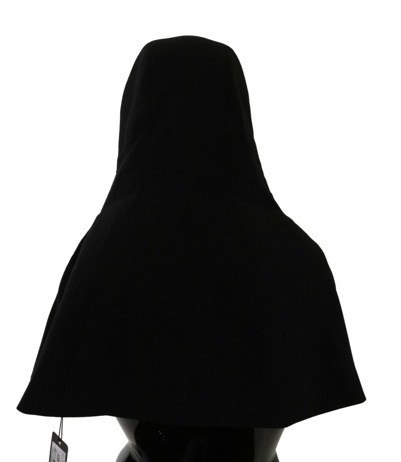 Dolce & Gabbana Black Wool Whole Head Hooded Scarf Women's Hat