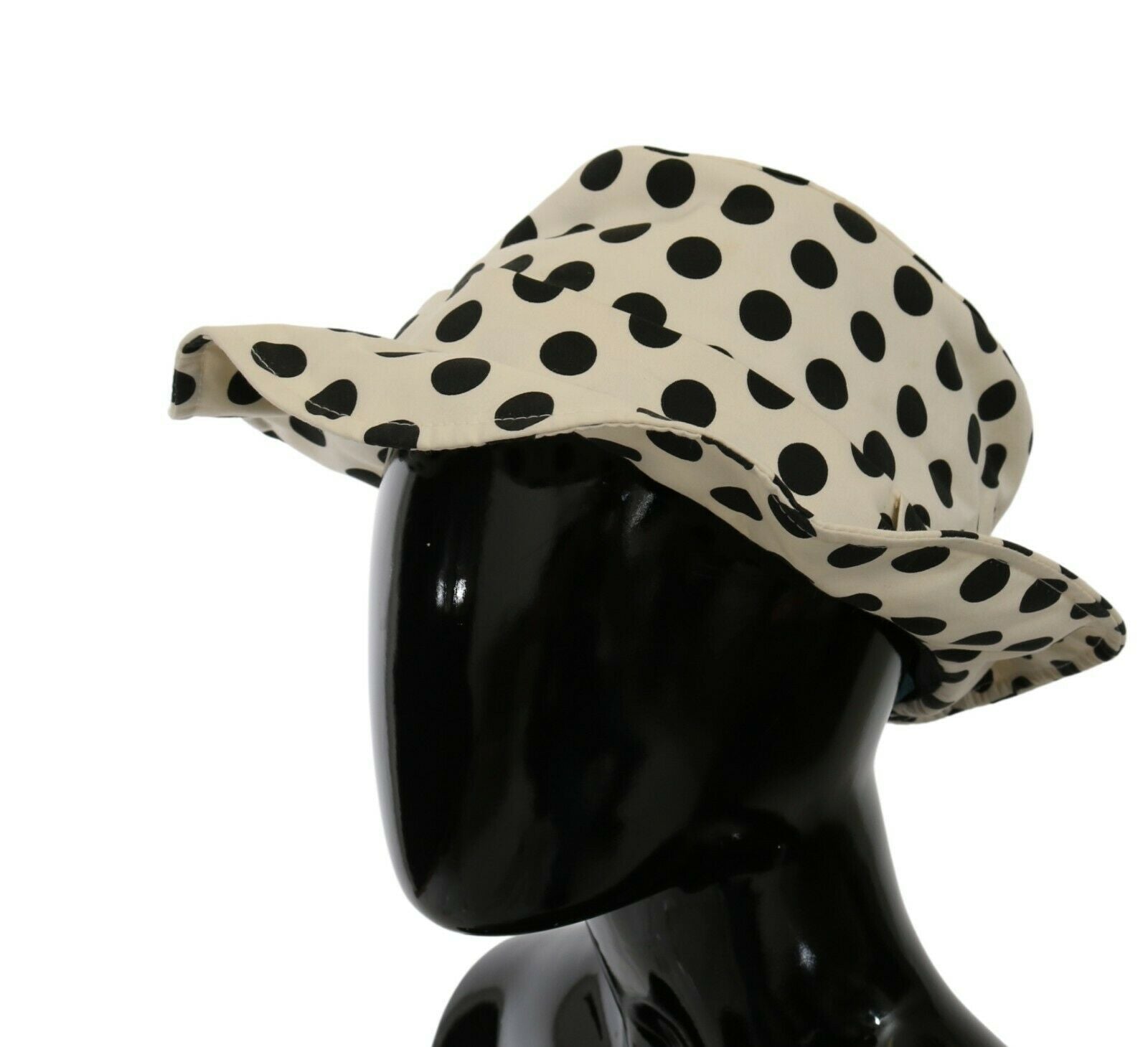Dolce & Gabbana Dolce & Gabbana White 100% Cotton Polka Dot Design Trilby Women's Hat