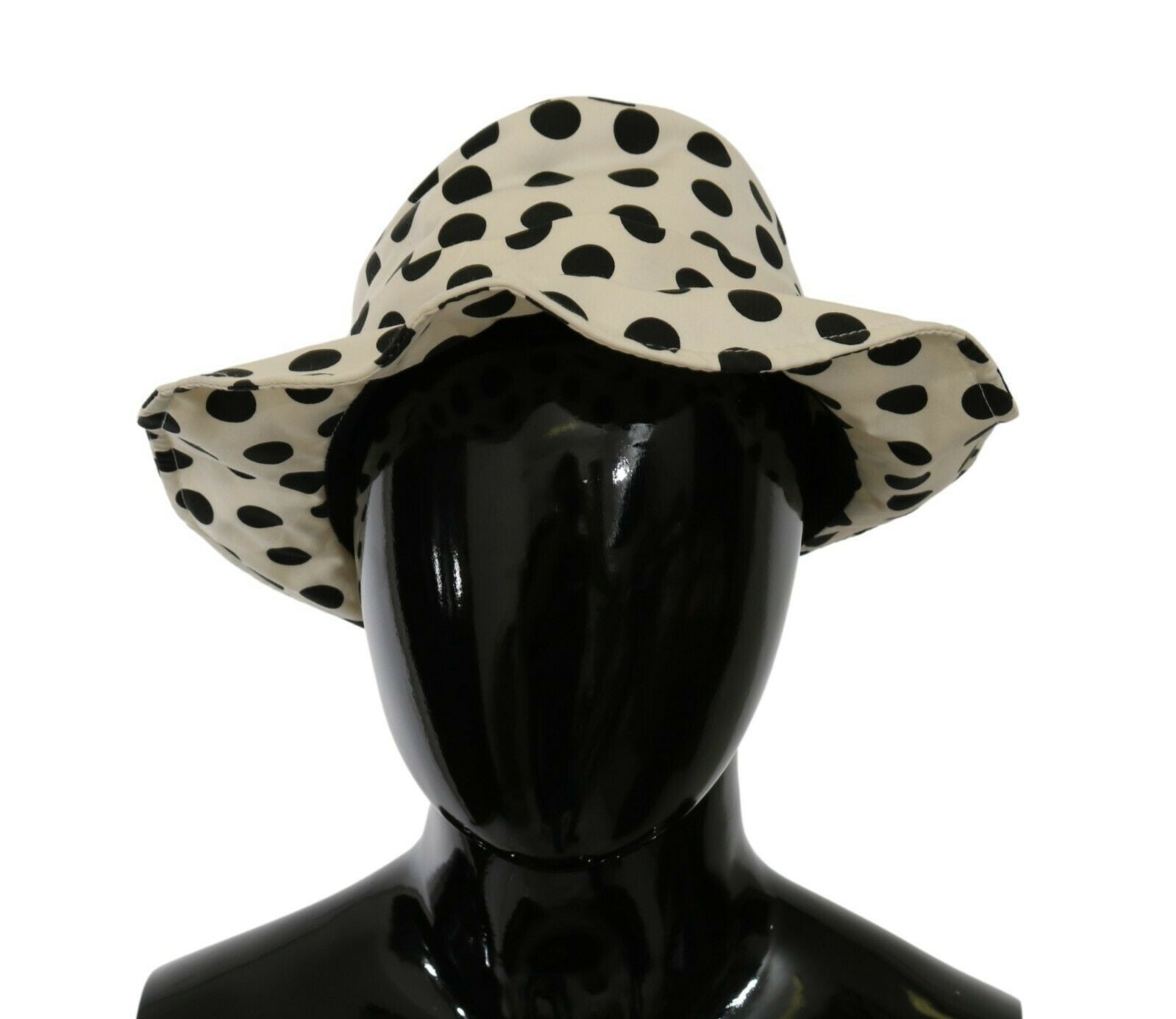 Dolce & Gabbana Dolce & Gabbana White 100% Cotton Polka Dot Design Trilby Women's Hat