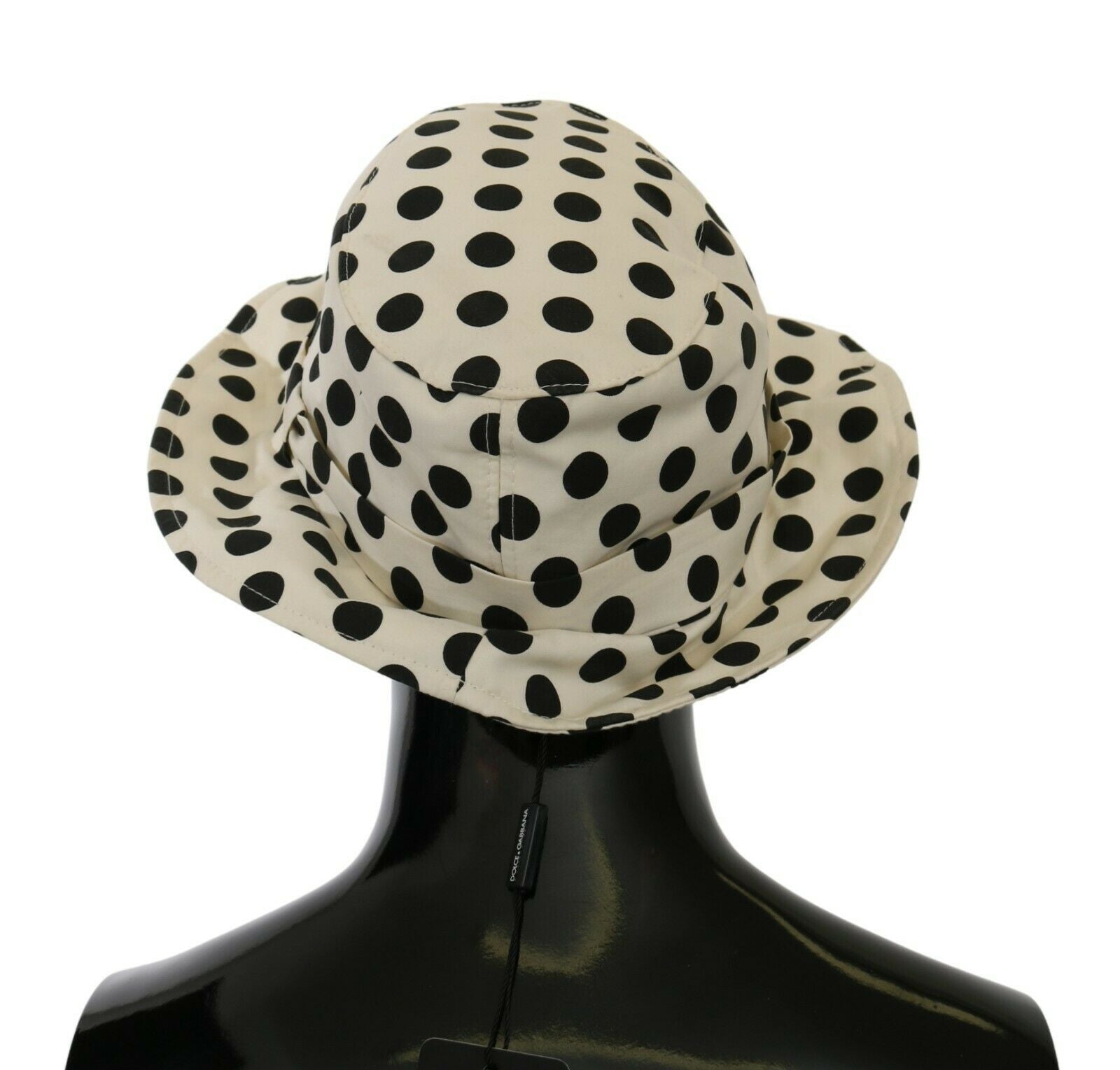 Dolce & Gabbana Dolce & Gabbana White 100% Cotton Polka Dot Design Trilby Women's Hat