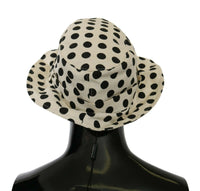 Dolce & Gabbana Dolce & Gabbana White 100% Cotton Polka Dot Design Trilby Women's Hat