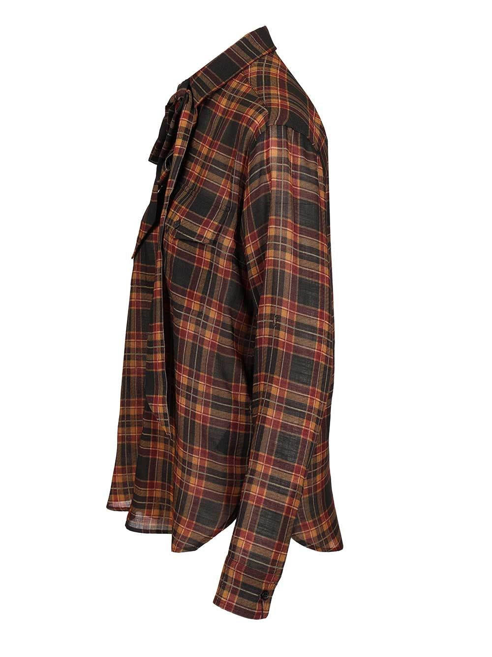 Saint Laurent Women Lavalliére Cassandre Shirt