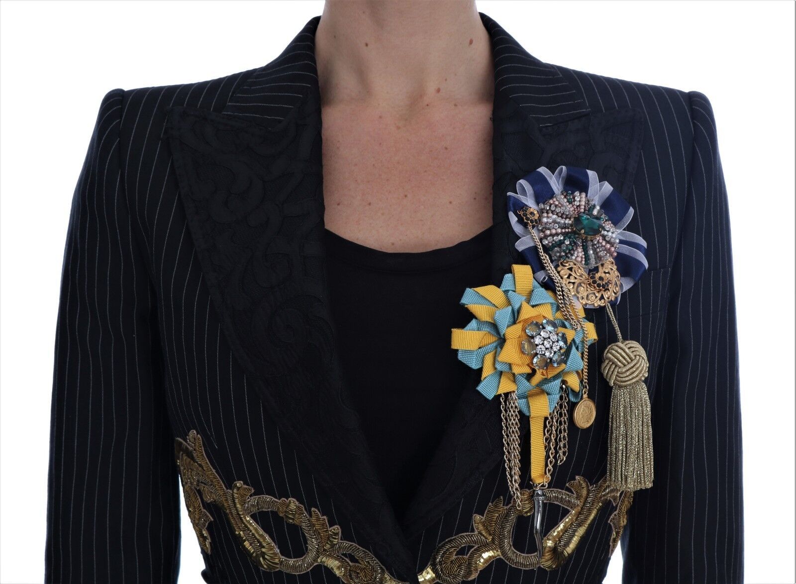 Dolce & Gabbana Dolce & Gabbana Black Crystal Fairy Tale Blazer Women's Jacket