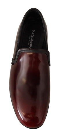 Dolce & Gabbana Bordeaux Patent Leather Dress Loafers Men's Shoes