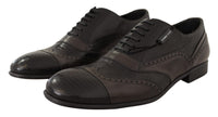 Dolce & Gabbana Dolce & Gabbana Brown Lizard Skin Leather Oxford Dress Men's Shoes