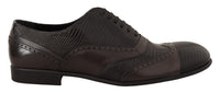 Dolce & Gabbana Dolce & Gabbana Brown Lizard Skin Leather Oxford Dress Men's Shoes