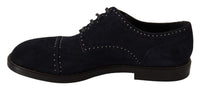 Dolce & Gabbana Dolce & Gabbana Blue Suede Leather Derby Studded Men's Shoes