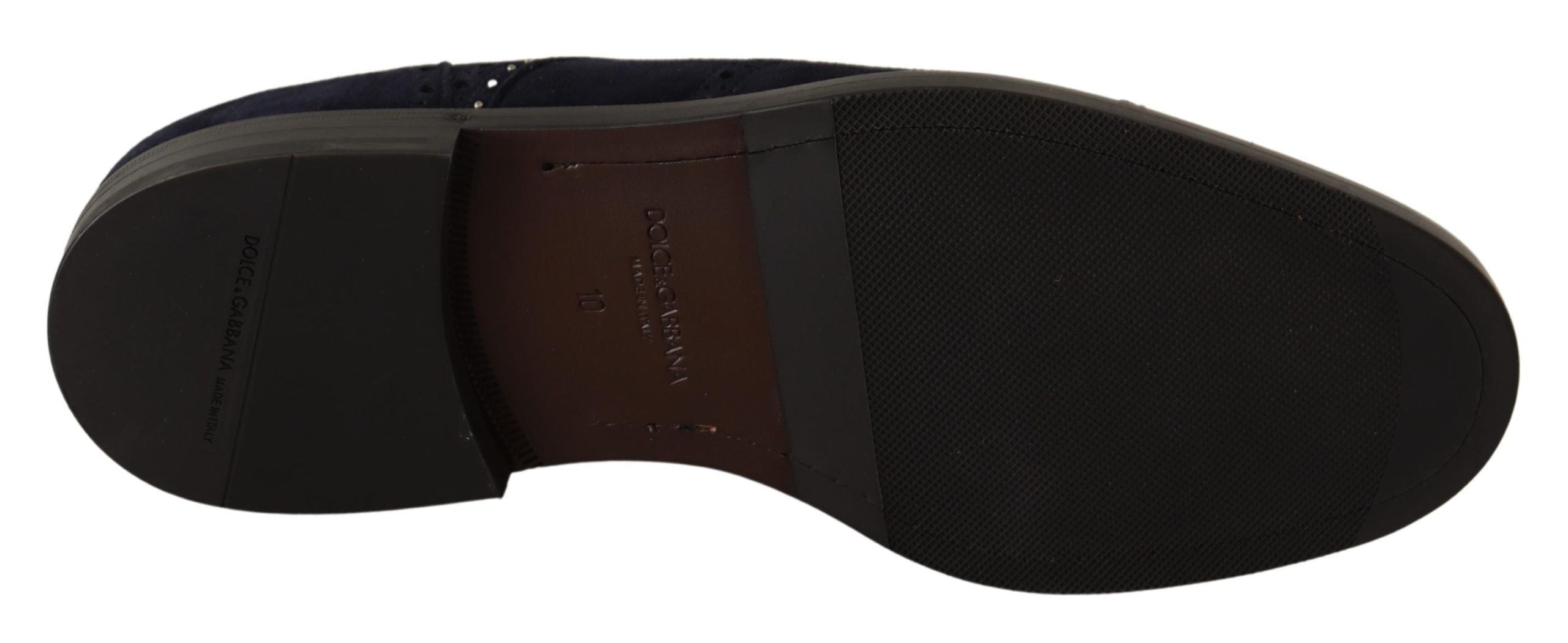 Dolce & Gabbana Dolce & Gabbana Blue Suede Leather Derby Studded Men's Shoes