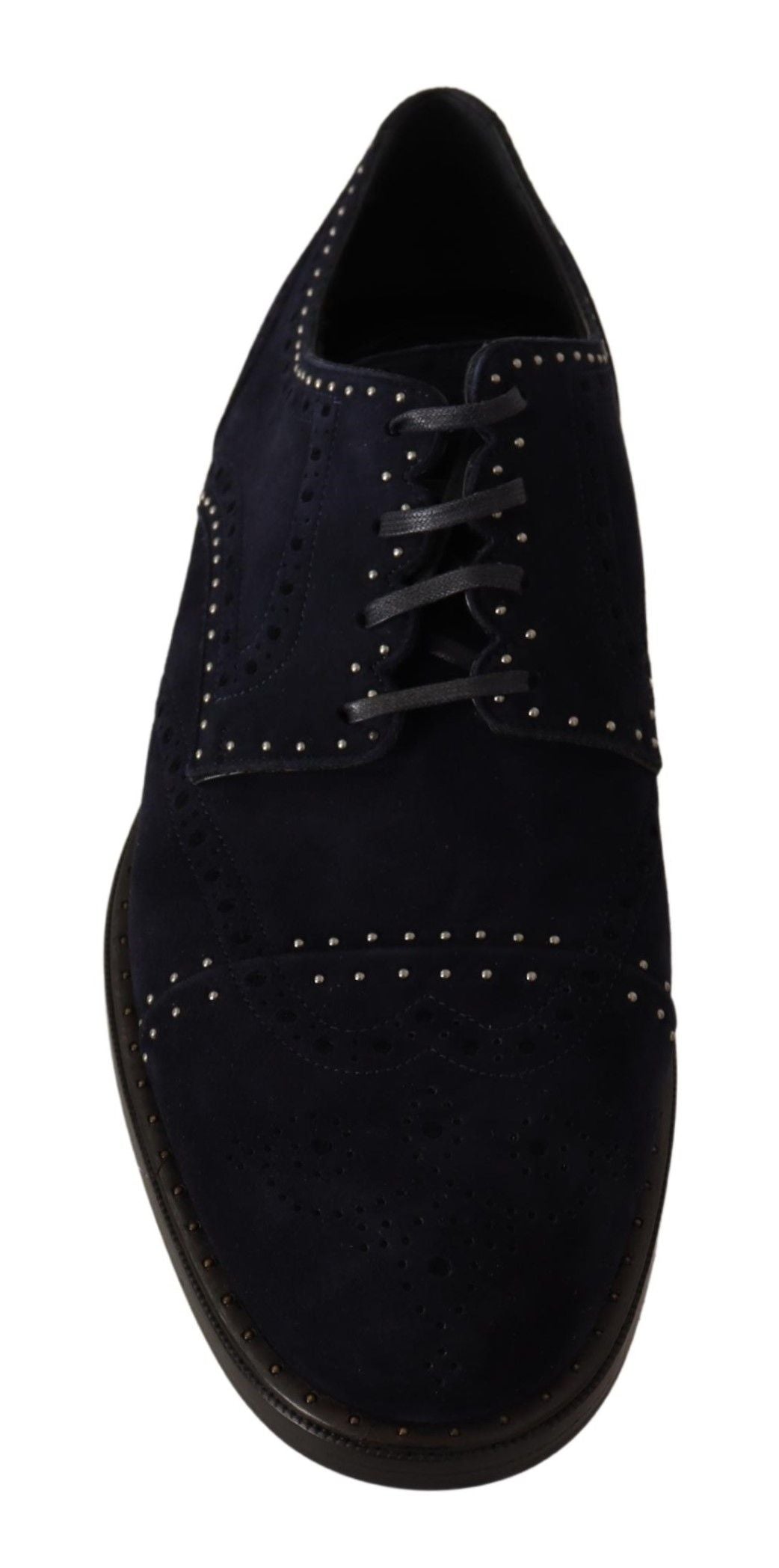 Dolce & Gabbana Dolce & Gabbana Blue Suede Leather Derby Studded Men's Shoes