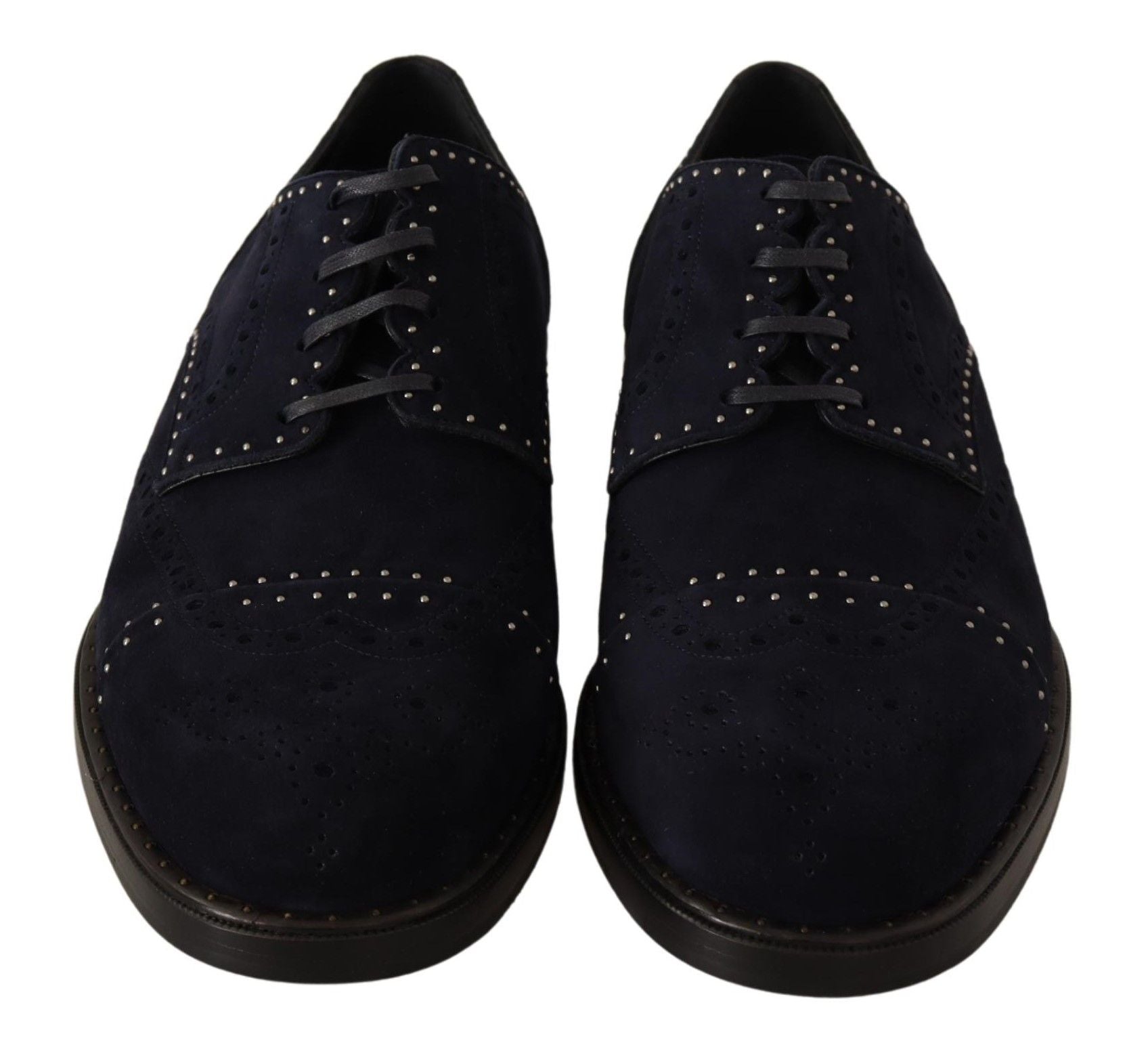 Dolce & Gabbana Dolce & Gabbana Blue Suede Leather Derby Studded Men's Shoes