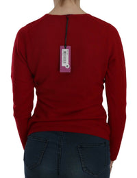 MILA SCHÖN Red Round Neck Pullover Cashmere Women's Sweater
