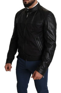 Dolce & Gabbana Black Nylon Full Zip Men Bomber Coat Men's Jacket