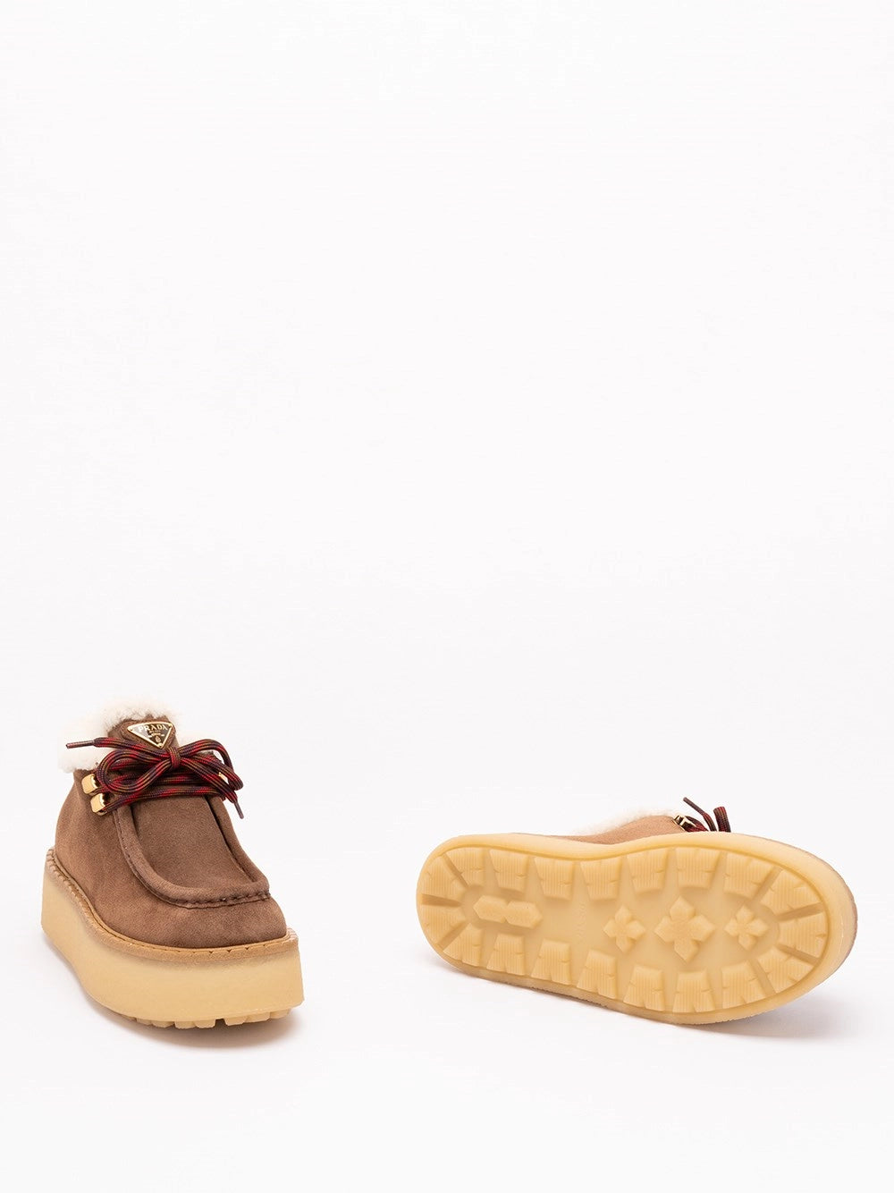 Prada Women Shearling Lined Suede Booties