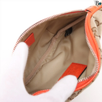 Gucci Ophidia Zip Belt Bag Gg Velvet Beige Canvas Clutche & Pouche Bag (Pre-Loved)