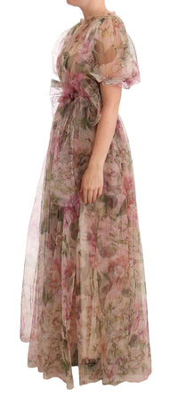 Dolce & Gabbana Multicolor Floral Print Long Maxi Gown Women's Dress