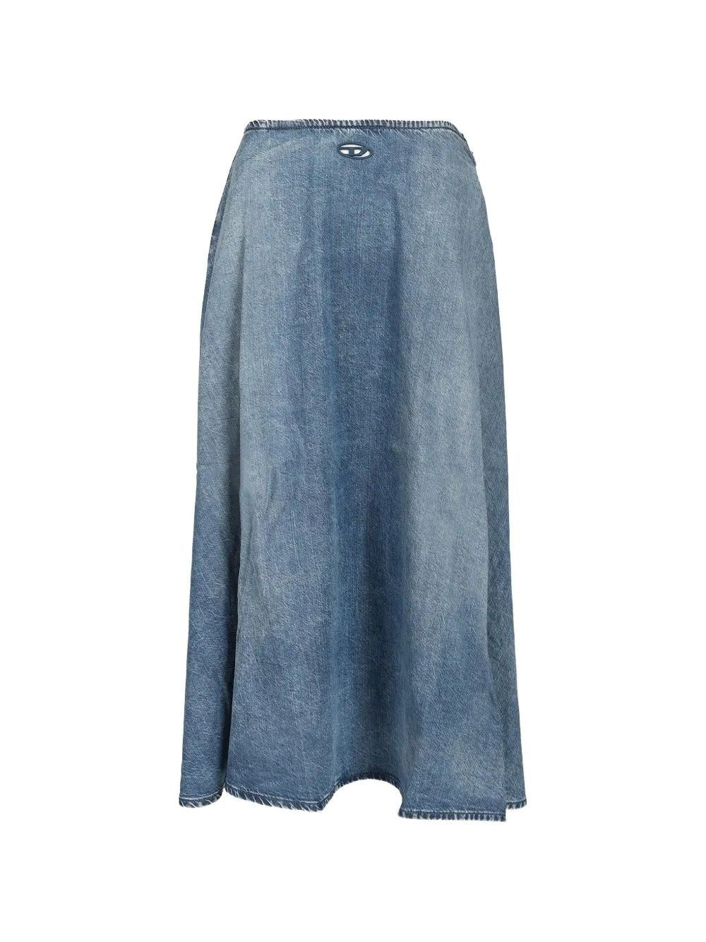 Diesel Diesel Women Wide Skirt In Flowing Denim