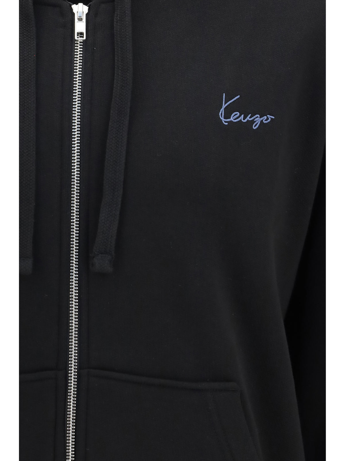 Kenzo Men Kenzio Signature Embroidered Cotton Zip Hoodie