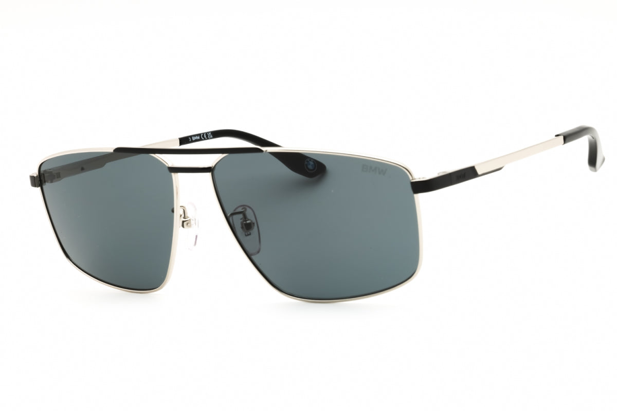 BMW BMW Sunglasses Rectangle Full Rim, Shiny Palladium Frame and Smoke Lens BW0055-H16A
