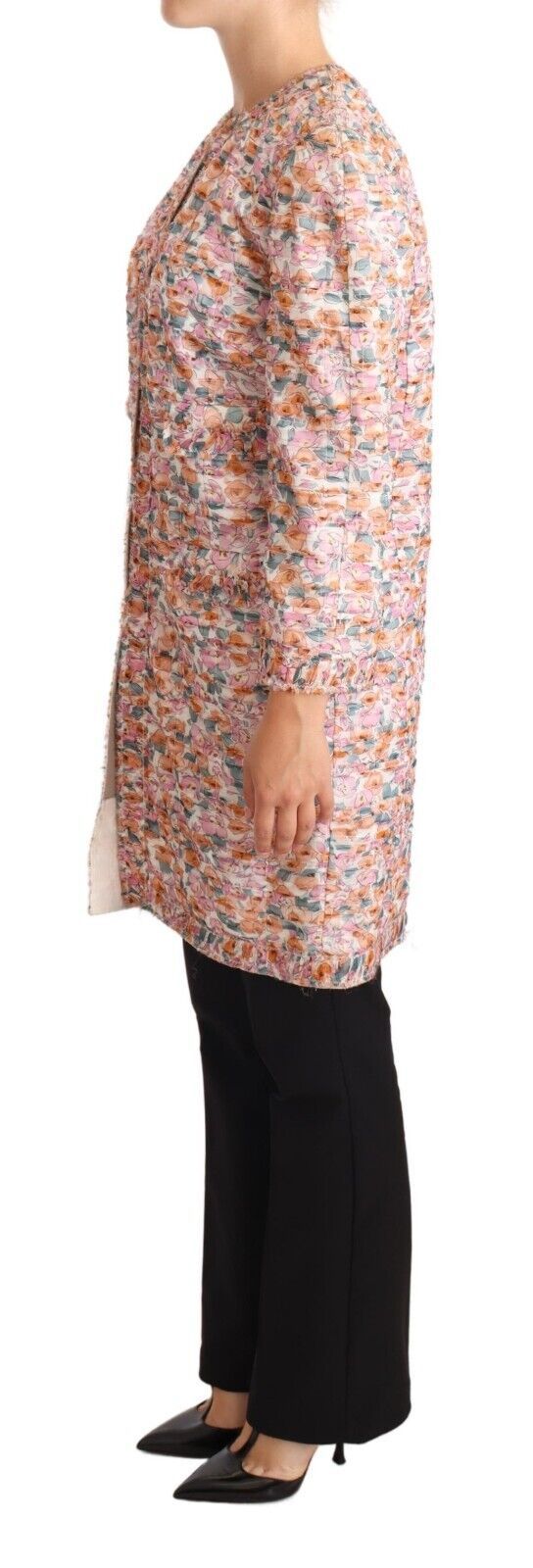 Dolce & Gabbana Dolce & Gabbana Multicolor Floral Print Silk Trench Coat Women's Jacket