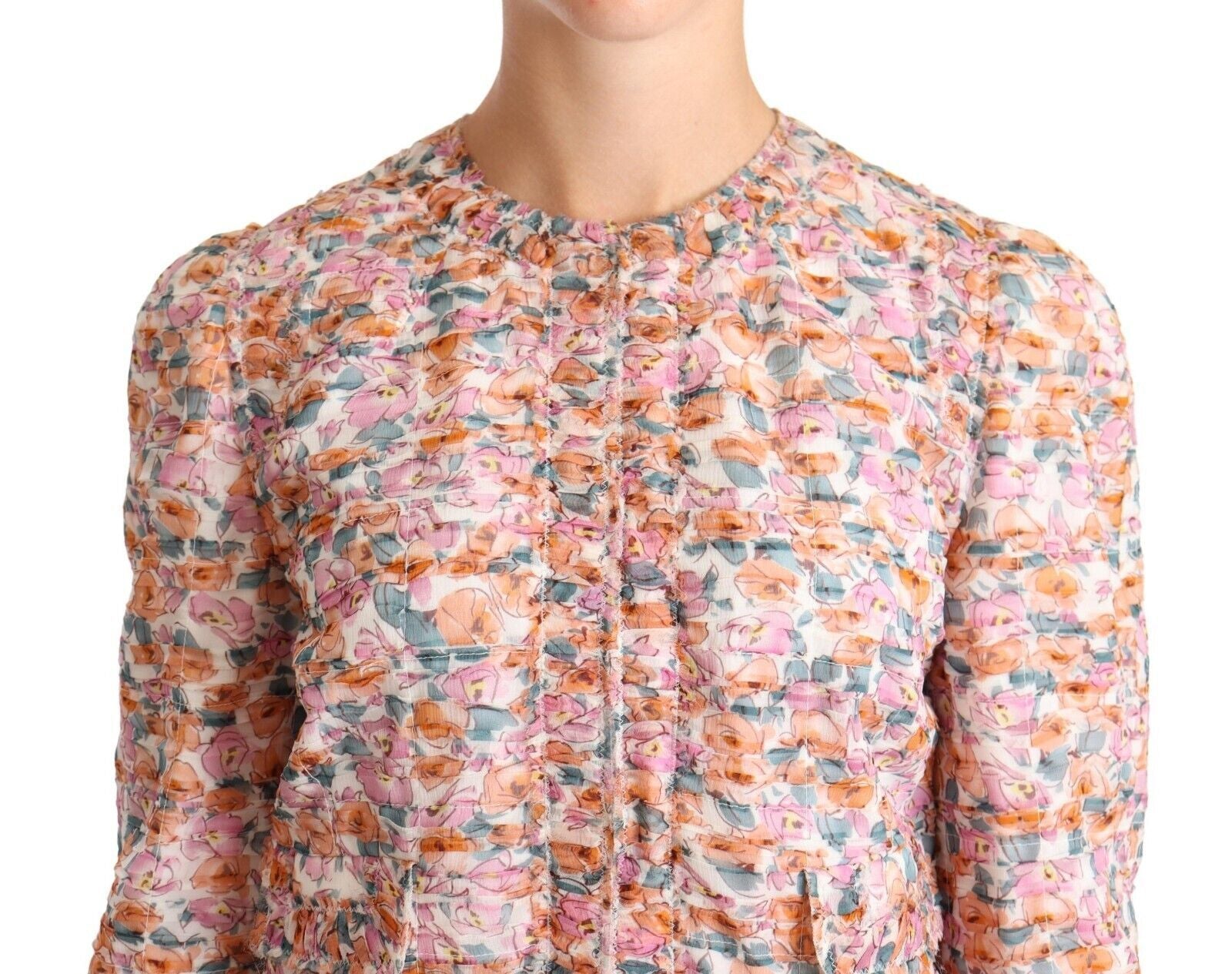 Dolce & Gabbana Dolce & Gabbana Multicolor Floral Print Silk Trench Coat Women's Jacket