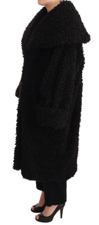 Dolce & Gabbana Dolce & Gabbana Black Polyester Fur Trench Coat Women's Jacket