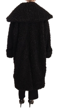 Dolce & Gabbana Dolce & Gabbana Black Polyester Fur Trench Coat Women's Jacket