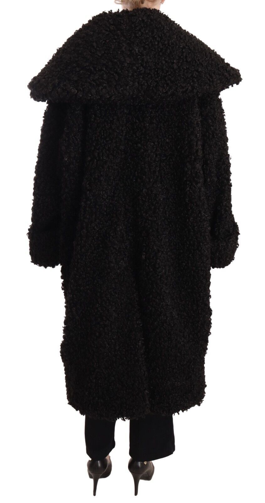 Dolce & Gabbana Dolce & Gabbana Black Polyester Fur Trench Coat Women's Jacket