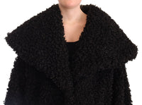Dolce & Gabbana Dolce & Gabbana Black Polyester Fur Trench Coat Women's Jacket