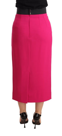 Dolce & Gabbana Pink High Waist Stretch Pencil Straight Women's Skirt