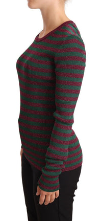 Dolce & Gabbana Multicolor Striped Crew Neck Pullover Women's Sweater
