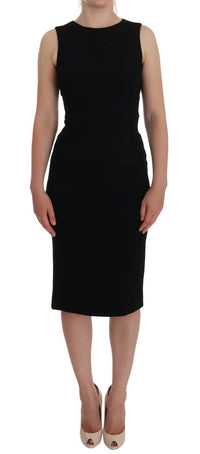 Dolce & Gabbana Black Stretch Crystal Sheath Gown Women's Dress