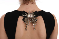 Dolce & Gabbana Black Stretch Crystal Sheath Gown Women's Dress
