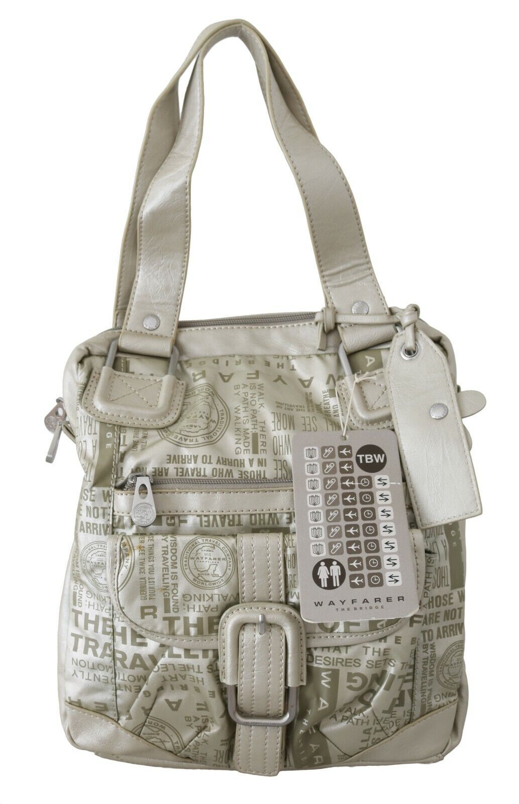 WAYFARER White Printed Handbag Shoulder Fabric Women's Purse