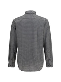 GIORGIO ARMANI Giorgio Armani Men Cotton Shirt With Geometric Flock Print