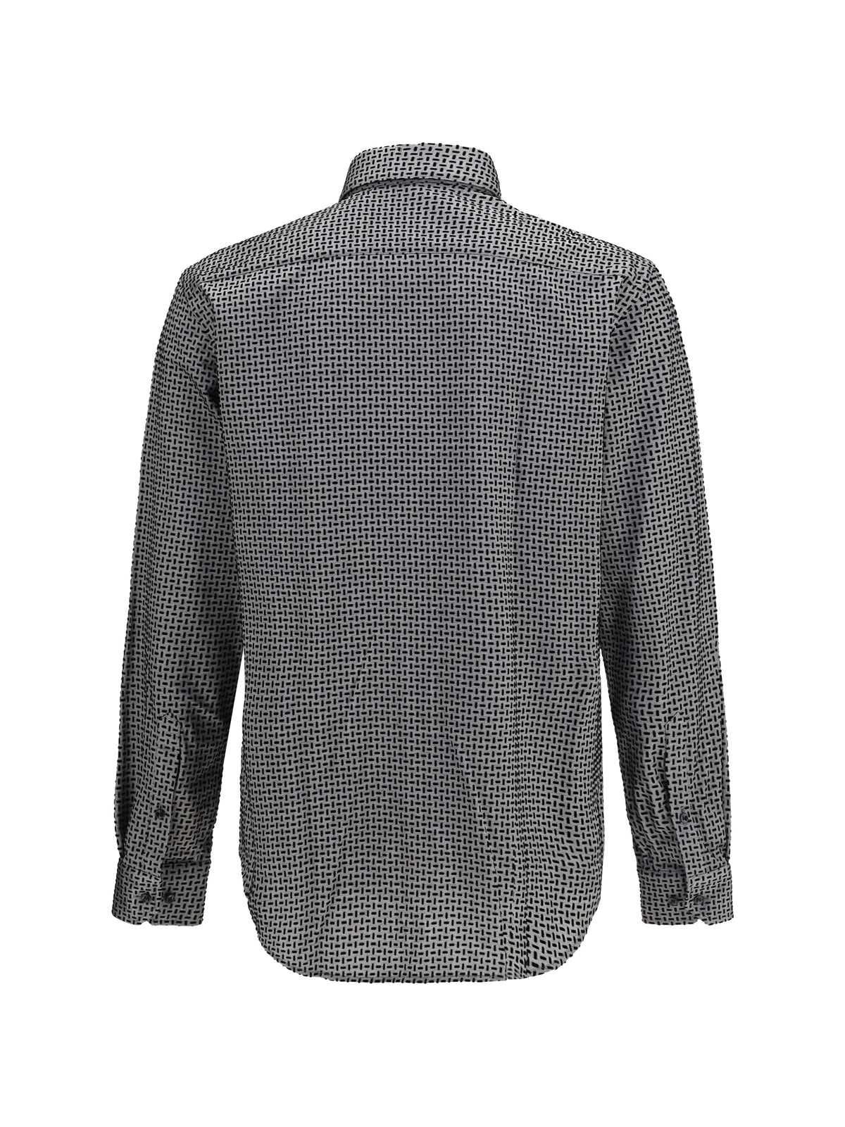 GIORGIO ARMANI Giorgio Armani Men Cotton Shirt With Geometric Flock Print