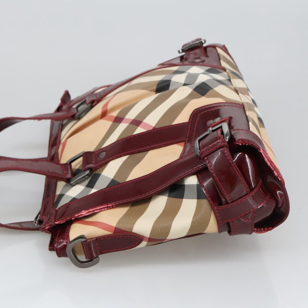 Burberry Nova Check Beige Canvas Handbag (Pre-Owned)