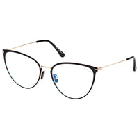 Tom Ford Eyeglasses Cat Eye Full Rim, Matte Brown Frame and Clear Blue Light Block Lens FT5840-B046