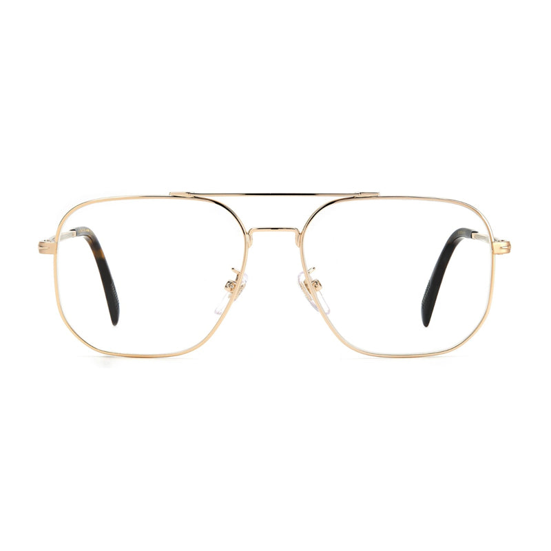 David Beckham David Beckham Eyeglasses Square Full Rim, Gold Frame and Clear Demo Lenses Lens DB10960J5G00
