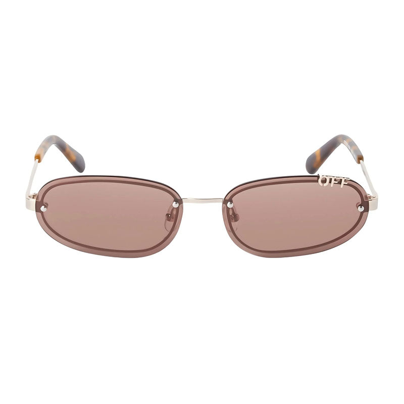 Off-White Sunglasses Oval Rimless, Gold Frame and Dark Grey Lens OERI13MMIAMI7607