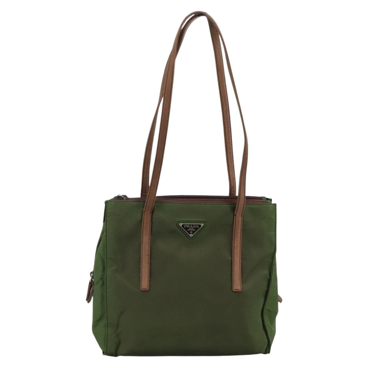 Prada Re-Nylon Khaki Synthetic Shoulder Bag (Pre-Owned)
