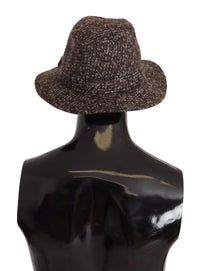 Dolce & Gabbana Gray Melange Blended Textured Tweed Women's Hat