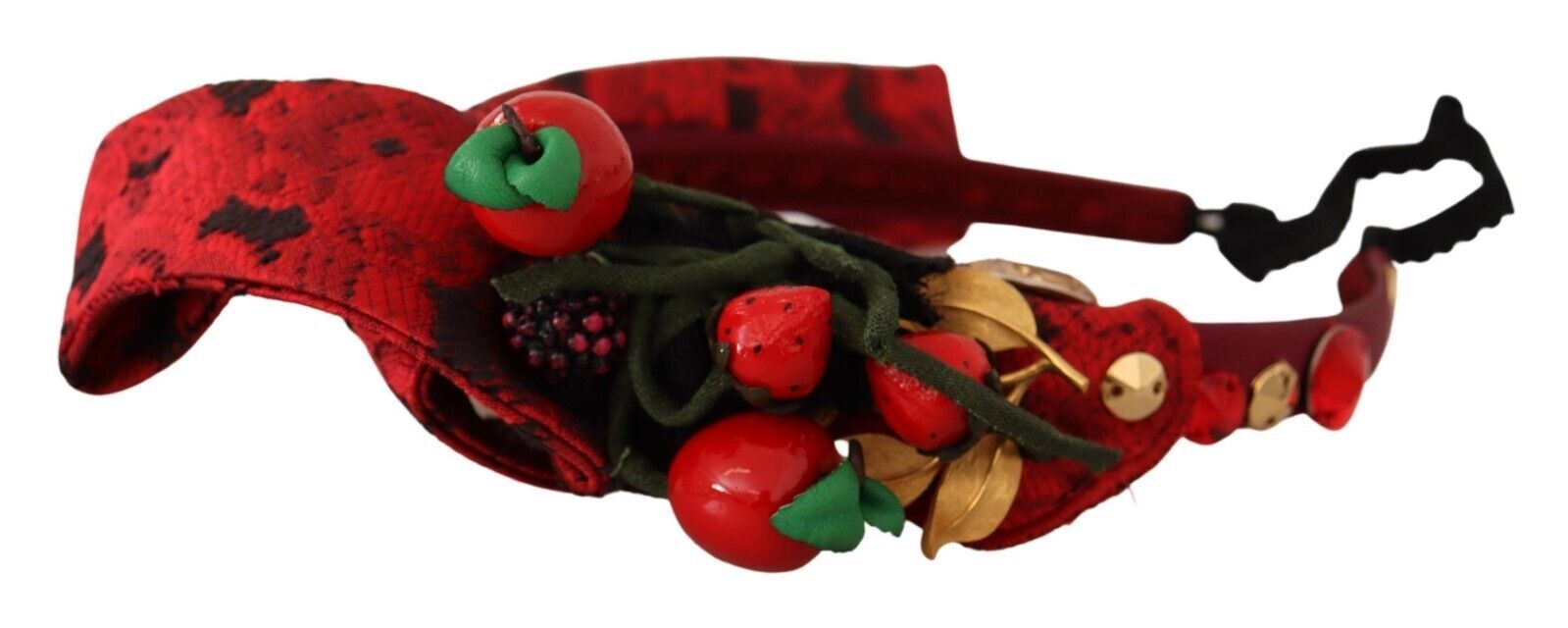 Dolce & Gabbana Dolce & Gabbana Red Tiara Berry Fruit Crystal Bow Hair Diadem Women's Headband