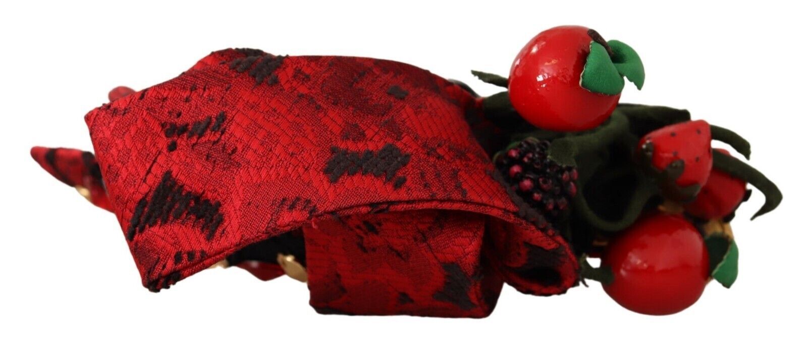 Dolce & Gabbana Dolce & Gabbana Red Tiara Berry Fruit Crystal Bow Hair Diadem Women's Headband