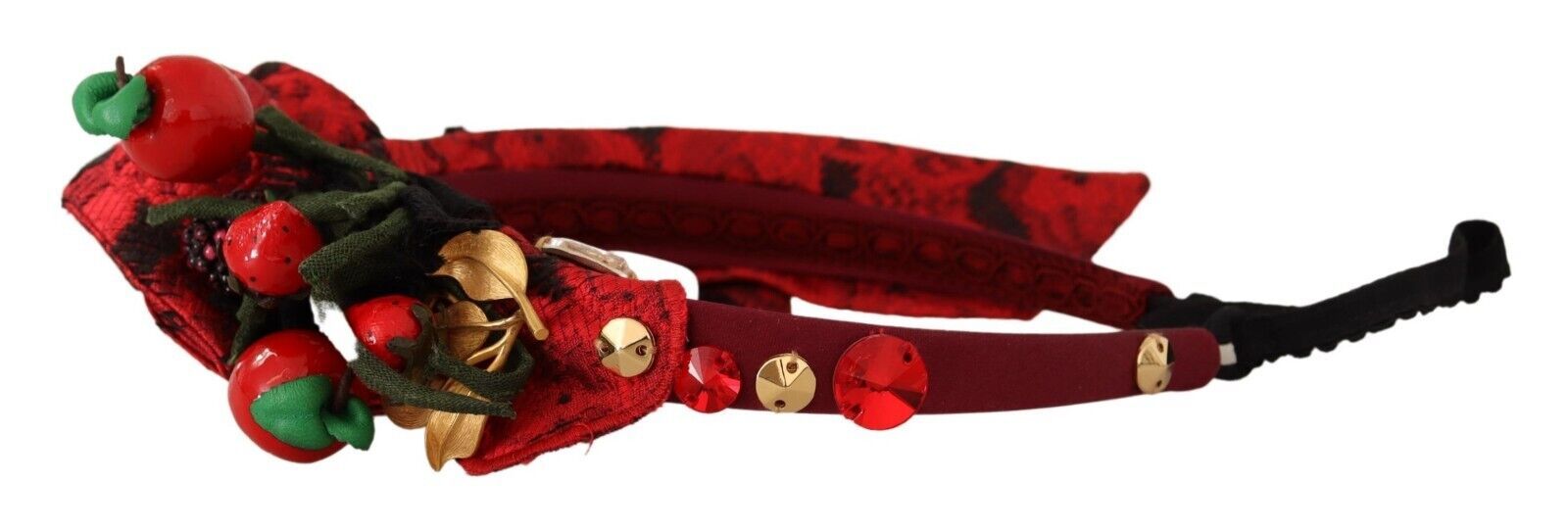 Dolce & Gabbana Dolce & Gabbana Red Tiara Berry Fruit Crystal Bow Hair Diadem Women's Headband