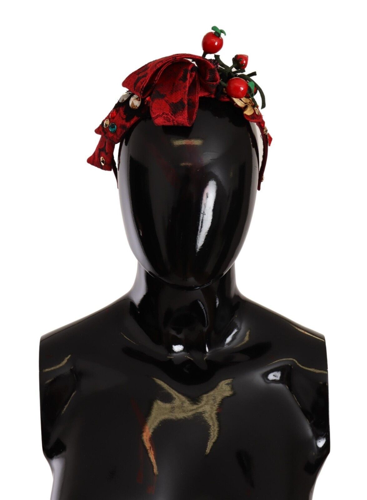 Dolce & Gabbana Dolce & Gabbana Red Tiara Berry Fruit Crystal Bow Hair Diadem Women's Headband