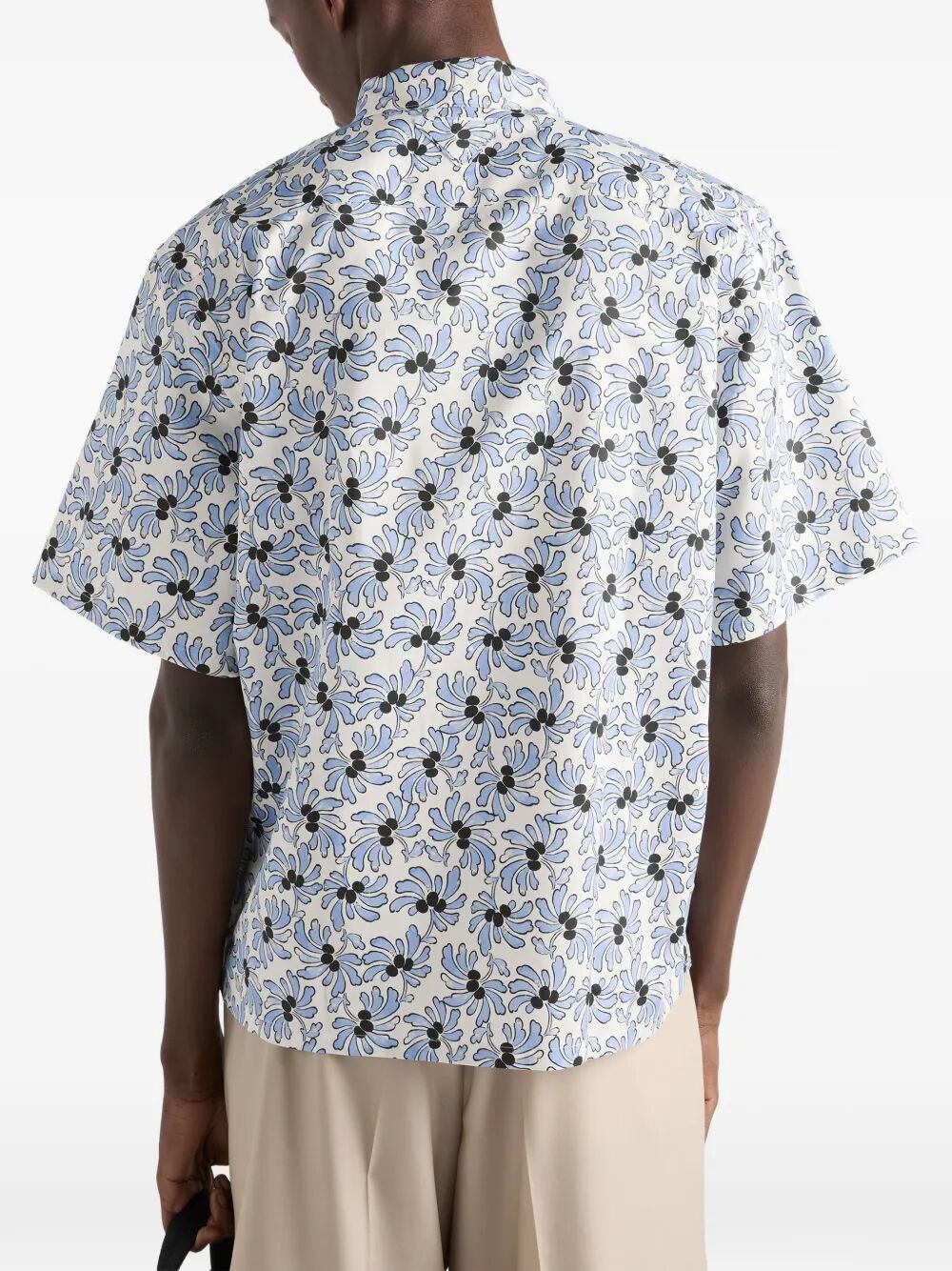 Prada Men Freesia-Print Cotton Blend Bowling Shirt