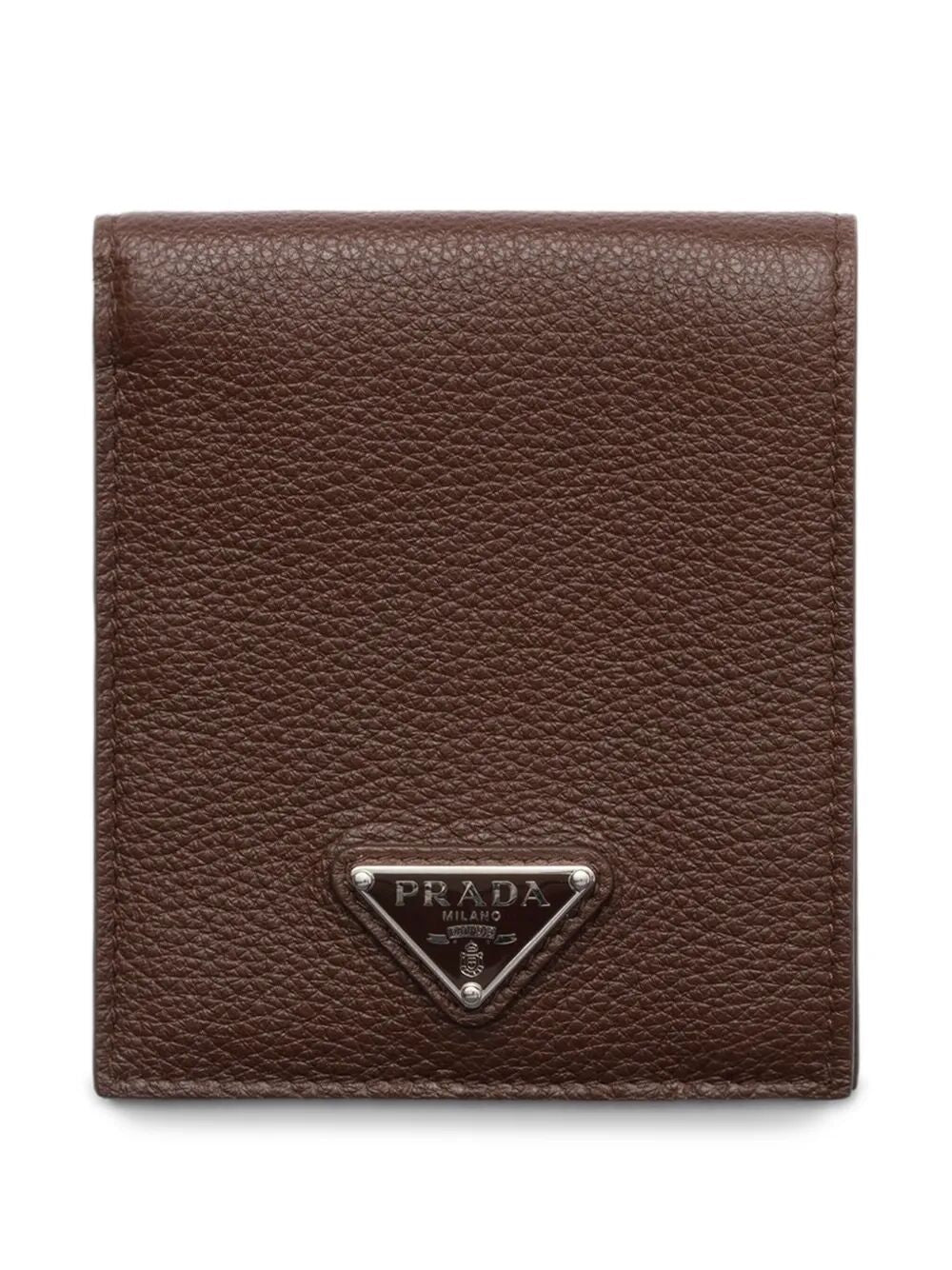 PRADA Grained Leather Bi-Fold Wallet Women