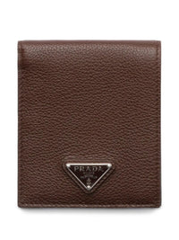 PRADA Grained Leather Bi-Fold Wallet Women