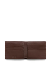 PRADA Grained Leather Bi-Fold Wallet Women